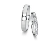 Eheringe Modern/Romance mit Diamant-Pavé 0,46ct