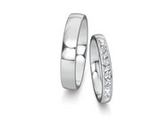 Eheringe Modern/Romance mit Diamant-Pavé 0,22ct