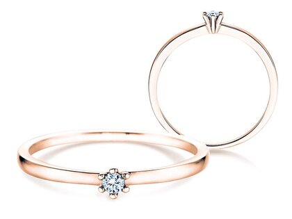 Solitärring Classic Petite in Roségold