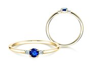 Farbsteinring Vivid Petite in Gelbgold
