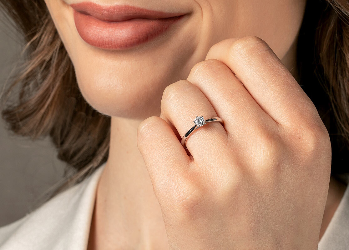 Viertelkaräter Verlobungsringe mit Diamant in 0,25 ct