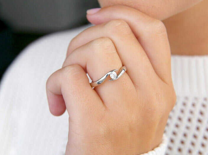 Verlobungsring 925er-Silber, Modell Twist