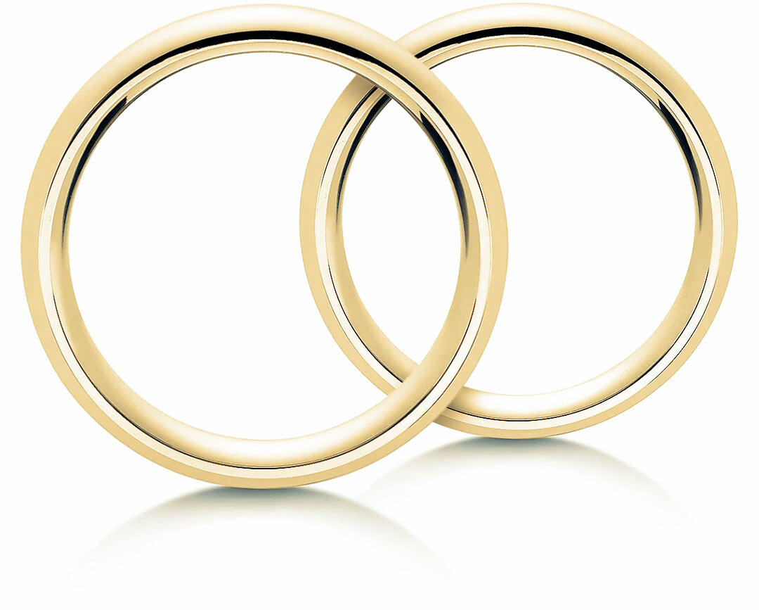 Schlichte Eheringe aus Gelbgold