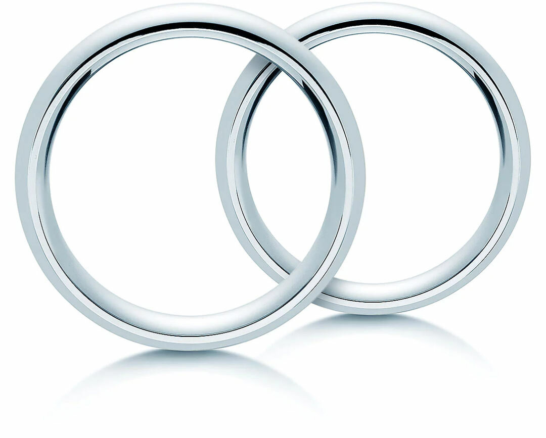 Ein wenig teurer: Weißgold-Eheringe