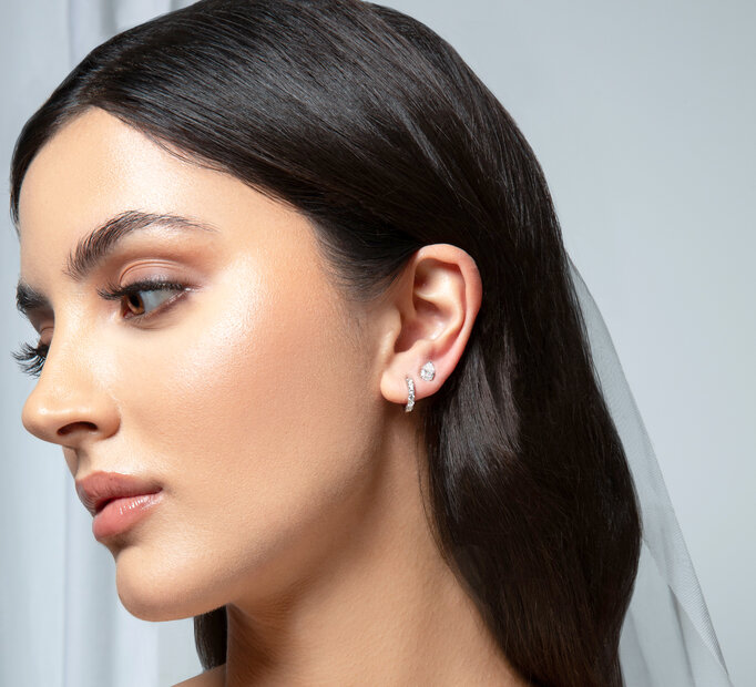 Creolen Dawn und Ohrstecker Diamond Drop