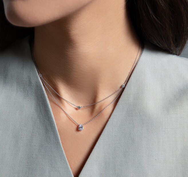 Anhänger Diamond Drop und Halskette Leon