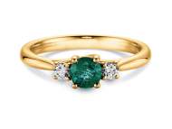 Smaragdring Shining Emerald in Gelbgold 