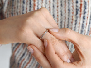 Solitärring Melody in Silber 925/- mit Diamant 0,05ct H/SI