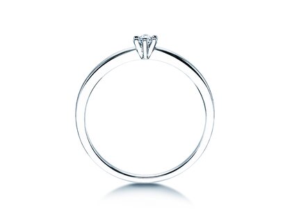 Solitärring Classic Petite in 14K Weißgold mit Diamant 0,07ct G/SI