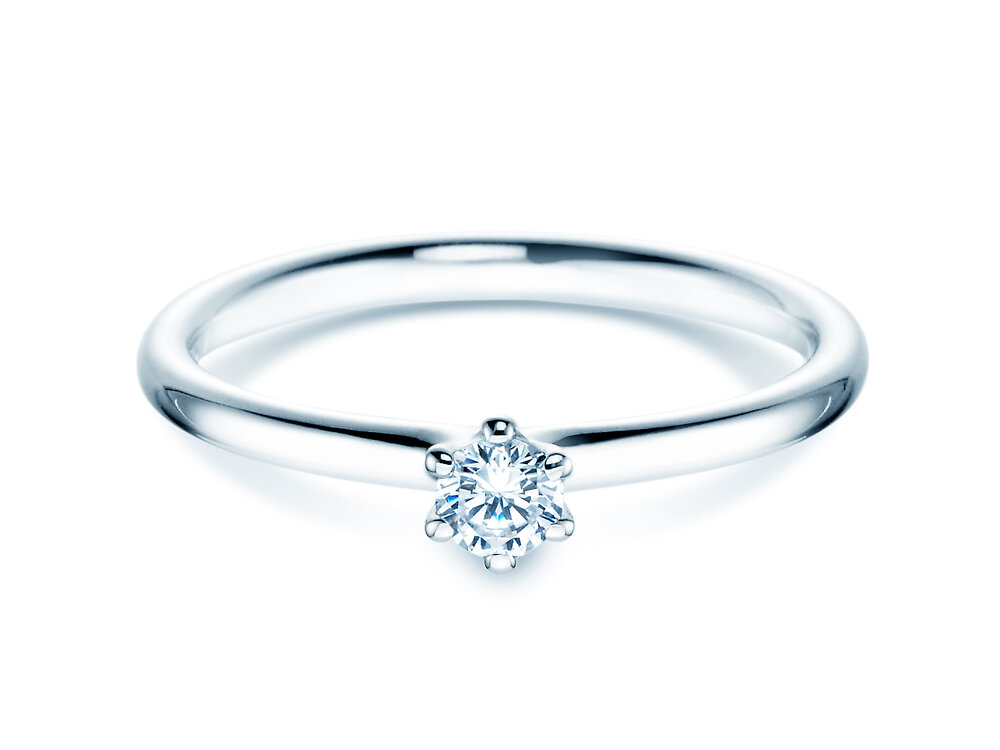 Solitärring Classic 6 in Platin 950/-