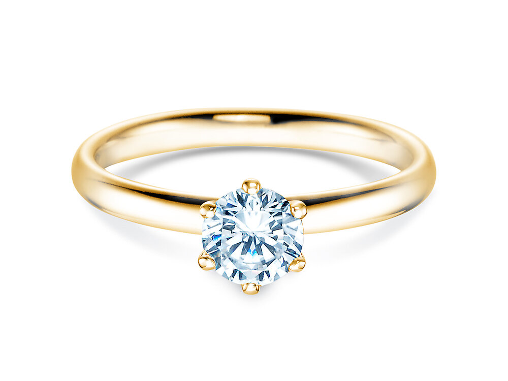 Solitärring Classic 6 in 14K Gelbgold mit Diamant 0,60ct G/SI