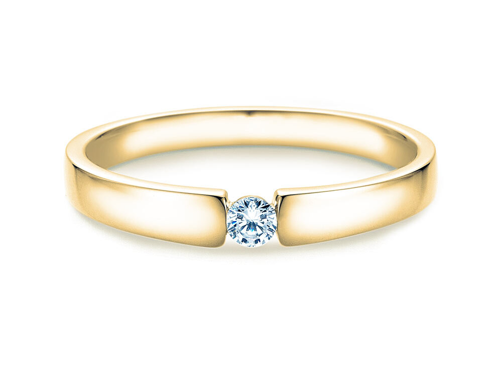 Spannring Infinity Petite in 14K Gelbgold mit Diamant 0,09ct G/SI