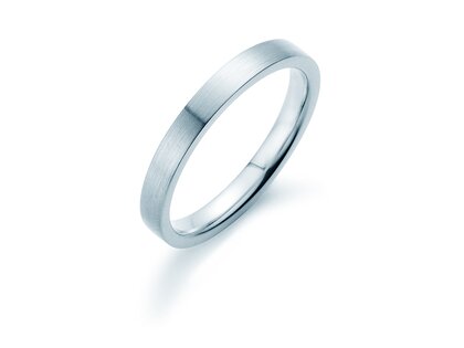 Ring Modern 3mm in 9K Weißgold matt