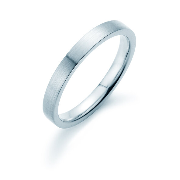 Ring Modern 3mm in 9K Weißgold matt