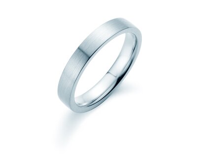 Ring Modern 4mm in 9K Weißgold matt