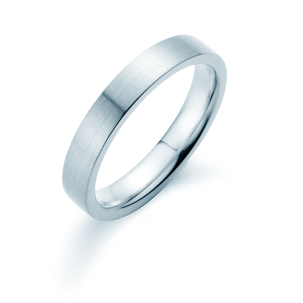Ring Modern 3,5mm in Platin 950/- matt