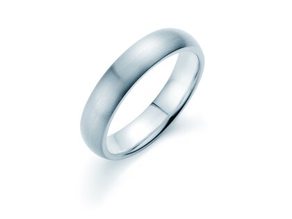 Ring Classic 5mm in 9K Weißgold matt