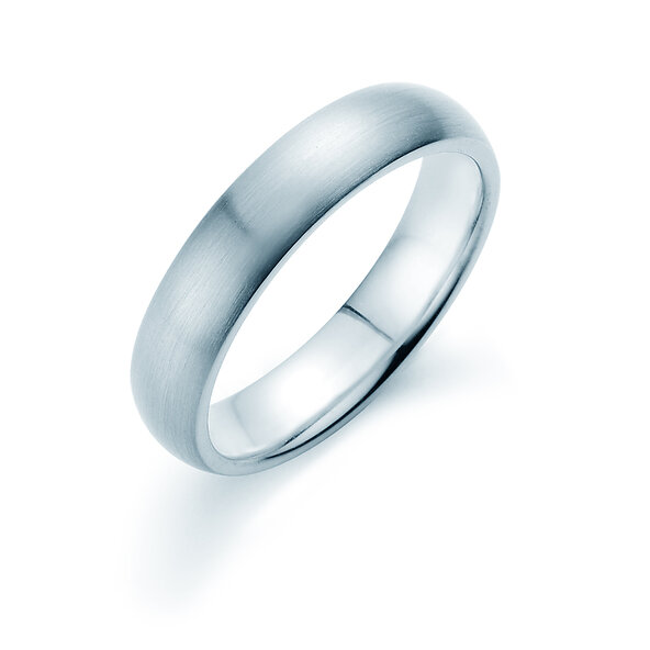 Ring Classic 5mm in 9K Weißgold matt