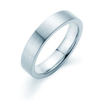 Ring Modern 4,5mm in 9K Weißgold matt