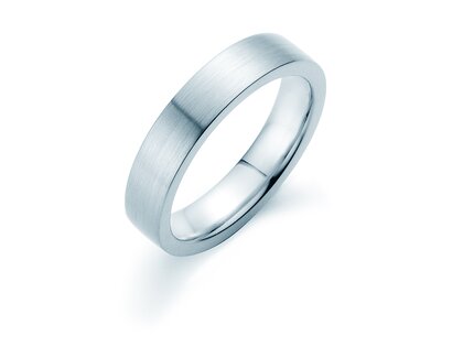 Ring Modern 5mm in 9K Weißgold matt