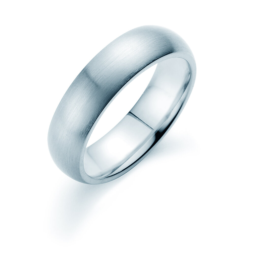 Ring Classic 6mm in Platin 950/- matt