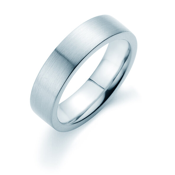 Ring Modern 5,5mm in 9K Weißgold matt