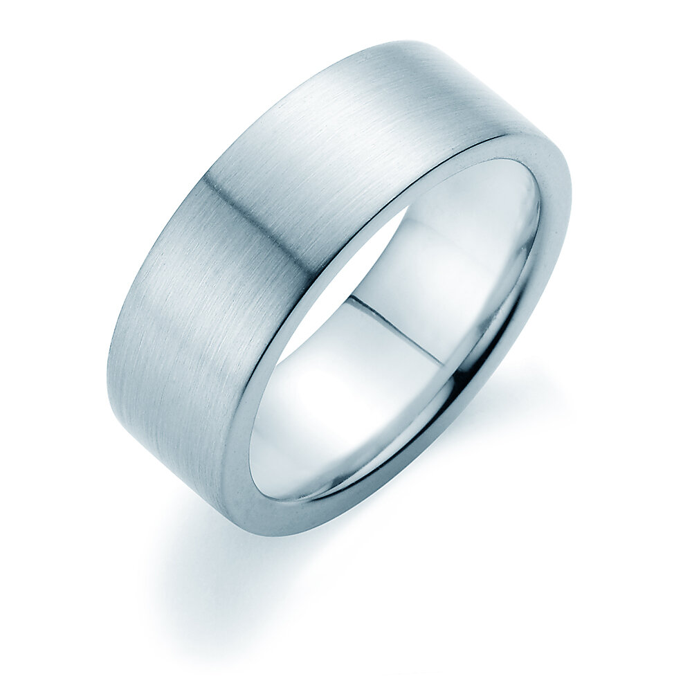 Ring Modern 8mm in 14K Weißgold matt