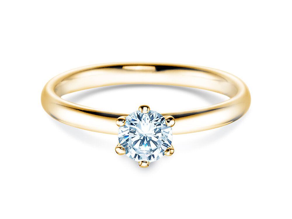 Solitärring Classic 6 in 18K Gelbgold mit Diamant 0,50ct G/SI