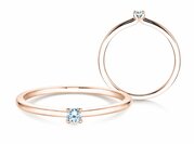 Solitärring Classic 4 in 14K Roségold mit Diamant 0,05ct G/SI
