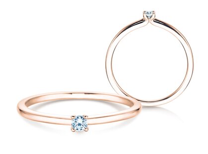 Solitärring Classic 4 in 9K Roségold mit Diamant 0,05ct G/SI