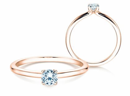 Solitärring Classic 4 in 14K Roségold mit Diamant 0,25ct G/SI