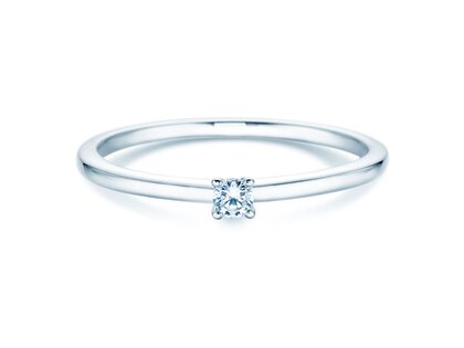 Solitärring Classic 4 in Silber 925/- mit Diamant 0,05ct G/SI