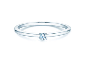 Solitärring Classic 4 in Silber 925/- mit Diamant 0,05ct G/SI