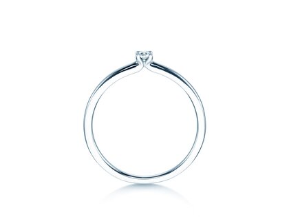 Solitärring Classic 4 in Silber 925/- mit Diamant 0,05ct G/SI