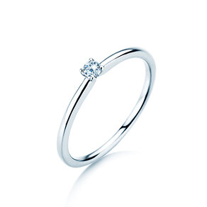 Solitärring Classic 4 in Silber 925/- mit Diamant 0,05ct G/SI