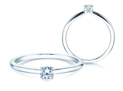 Solitärring Classic 4 in Silber 925/- mit Diamant 0,15ct G/SI