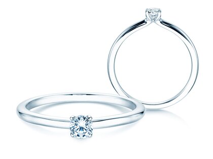 Solitärring Classic 4 in Silber 925/- mit Labordiamant 0,15ct E/VS