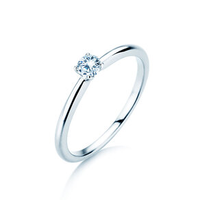 Solitärring Classic 4 in Silber 925/- mit Labordiamant 0,15ct E/VS
