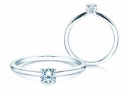 Solitärring Classic 4 in 9K Weißgold mit Diamant 0,25ct
