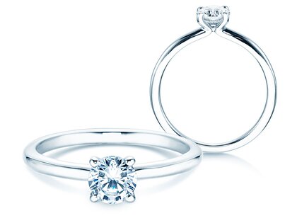 Solitärring Classic 4 in 9K Weißgold mit Diamant 0,50ct