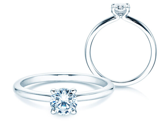 Solitärring Classic 4 in 9K Weißgold mit Diamant 0,50ct
