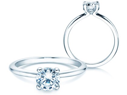 Solitärring Classic 4 in 9K Weißgold mit Diamant 1,00ct