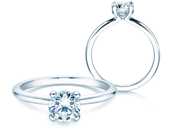 Solitärring Classic 4 in 9K Weißgold mit Diamant 1,00ct