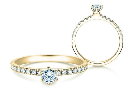 Diamantring Classic Pavé in 18K Gelbgold mit Diamanten 0,40ct G/SI