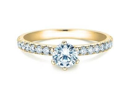 Diamantring Classic Pavé in Gelbgold