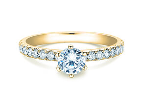 Diamantring Classic Pavé in Gelbgold