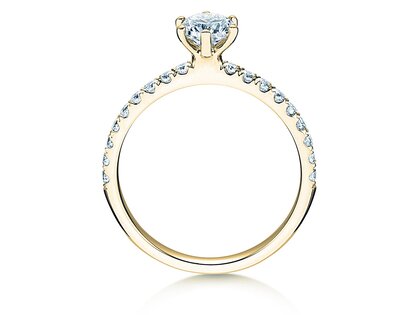 Diamantring Classic Pavé in Gelbgold