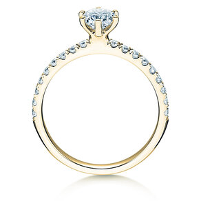 Diamantring Classic Pavé in Gelbgold
