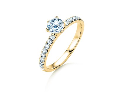Diamantring Classic Pavé in Gelbgold