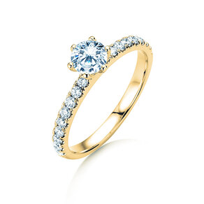 Diamantring Classic Pavé in Gelbgold